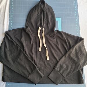 Together Black Hoodie with Cream Accents By Better Together Goth Grunge Cropped